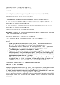 QUESITI RELATIVI AD ASSEMBLEA CONDOMINIALE