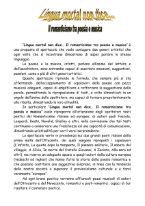 “Lingua mortal non dice… Il romanticismo tra poesia e musica” è