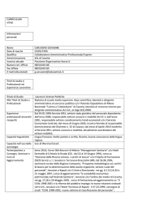 CURRICULUM VITAE Informazioni personali Nome