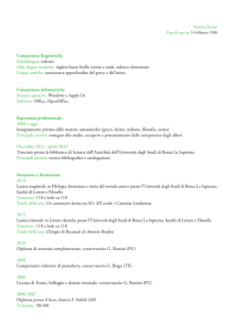 Competenze linguistiche Madrelingua: italiano Altre lingue