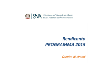 Programma 2015. Rendiconto - Scuola Nazionale dell