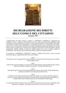 Dichiarazione dei diritti dell'uomo e del cittadino 1789