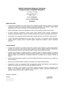 PROGRAMMA DI MATEMATICA 1A ENO