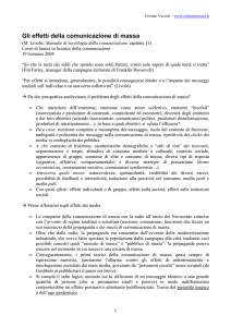 Gli effetti della comunicazione di massa