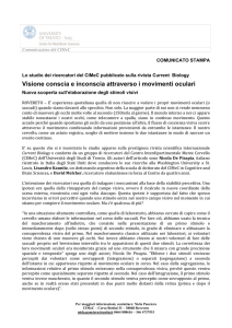 Visione conscia e inconscia attraverso i movimenti oculari