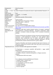 Storia Economica - Facoltà di Economia