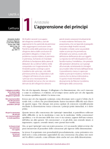 Lettura 1 - Aristotele, L`apprensione dei principi