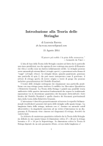 Introduzione alla Teoria delle Stringhe
