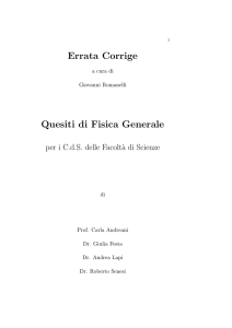 Errata Corrige Quesiti di Fisica Generale