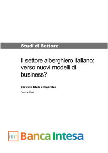 Il settore alberghiero italiano: verso nuovi - CREA 121 ON-LINE