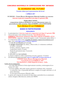 “IL GIARDINO DEL FUTURO” "LA CICALA E LA FORMICA"