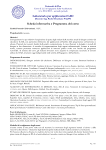 Laboratorio per applicazioni CAD Scheda informativa e Programma