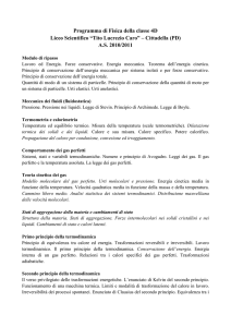 Programma di Fisica della classe 4D Liceo Scientifico “Tito Lucrezio