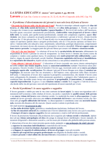 LA SFIDA EDUCATIVA - Sintesi Cap 5 LAVORO