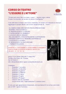 CORSO DI TEATRO “L`ESSERE E L`ATTORE”