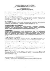 El. Elettromagnetismo - Università degli Studi di Perugia
