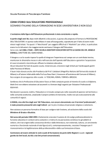 CENNI STORICI SULL`EDUCATORE PROFESSIONALE SCENARIO
