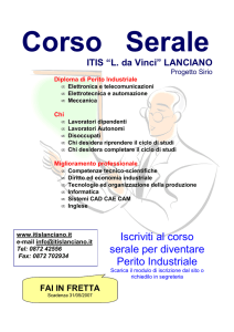 Iscriviti al corso serale per diventare Perito Industriale