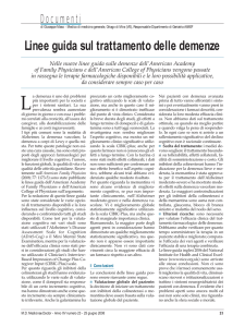 Linee guida sul trattamento delle demenze
