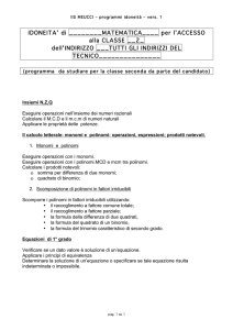 IDONEITA` di ________MATEMATICA____ per l`ACCESSO alla