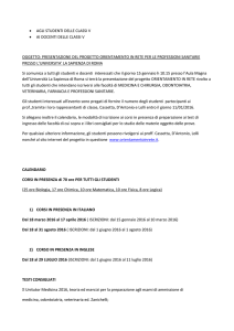 presentazione del progetto orientamento in rete per
