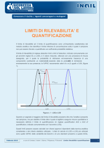 limiti di rilevabilita` e quantificazione