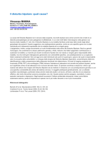 Il disturbo bipolare: quali cause? Vincenzo MANNA