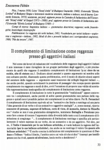 Il complemento di limitazione come reggenza presso gli