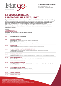 LA SCUOLA IN ITALIA: I PROTAGONISTI, I FATTI, I DATI