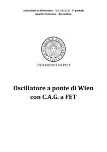 Oscillatore a ponte di Wien con C.A.G. a FET