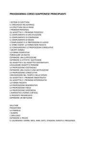 PROGRAMMA CORSO GIAPPONESE PRINCIPIANTI