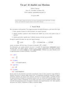 Un po` di Analisi con Maxima