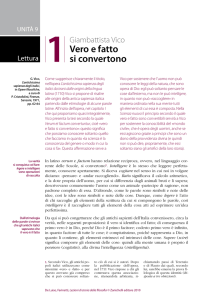 Lettura 1 - Giambattista Vico, Vero e fatto si convertono