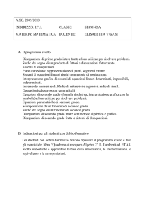 A. Il programma svolto Disequazioni di primo grado intere fratte e