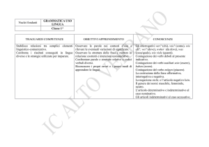 Nuclei fondanti GRAMMATICA USO LINGUA Classe 1