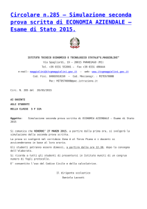 Simulazione seconda prova scritta di ECONOMIA AZIENDALE
