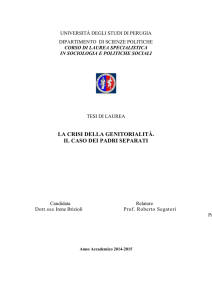 LA CRISI DELLA GENITORIALITÁ. IL CASO DEI PADRI SEPARATI