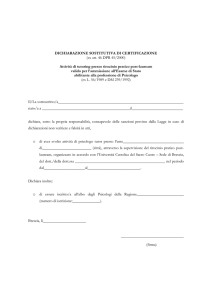 Autocertificazione svolgimento attività di tutoraggio