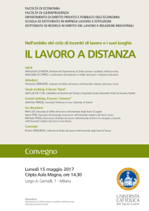 il lavoro a distanza - Università Cattolica del Sacro Cuore