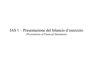 IAS 1 – Presentazione del bilancio d`esercizio