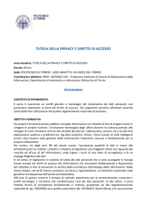 tutela della privacy e diritto di accesso