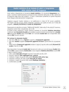Analisi statistica di un insieme di valori e istogramma delle