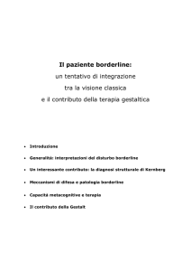 Il paziente borderline: un tentativo di integrazione tra la visione