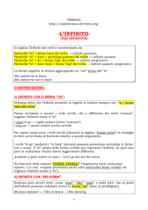 infinito - the infinitive - English Class