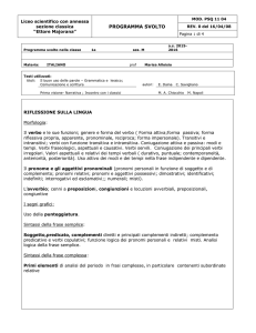 Programma svolto nella classe