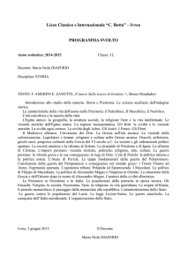 Liceo Classico e Internazionale “C. Botta” – Ivrea PROGRAMMA