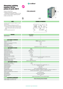 Alimentatori switching monofase 230 Vac potenza di uscita 480 W