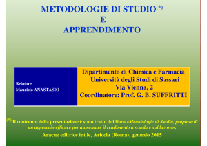 METODOLOGIE DI STUDIO(*) E APPRENDIMENTO