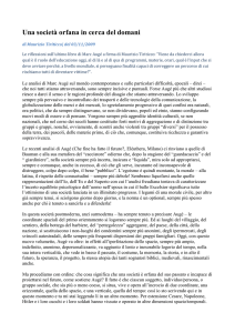 Una società orfana in cerca del domani