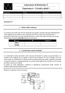 Laboratorio di Elettronica T Esperienza 6 – Circuiti a diodi 1
